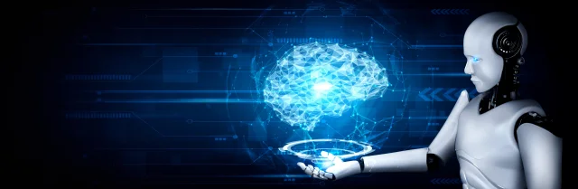 Roboter ausgestrecktem Arm