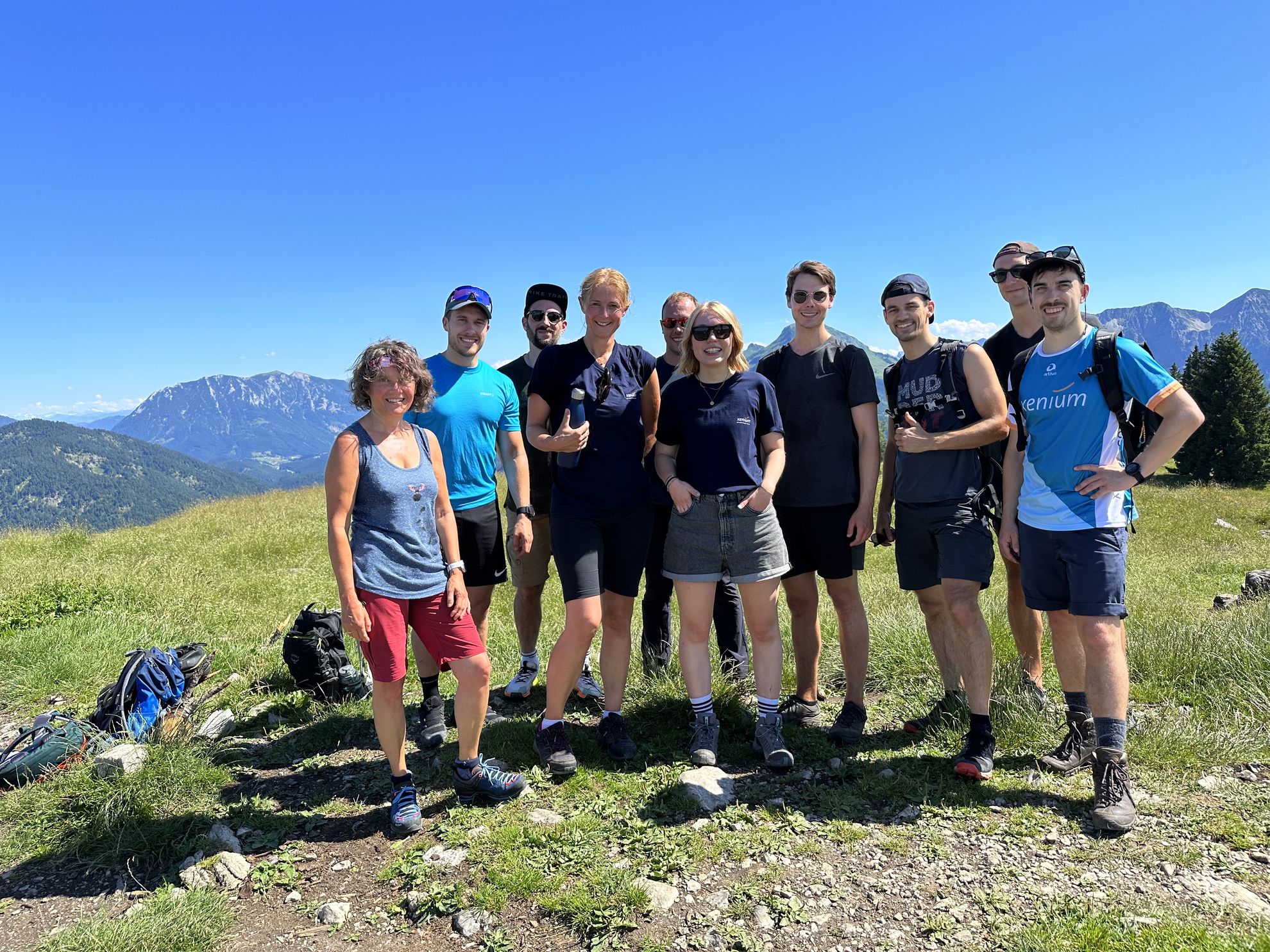 Gruppe Menschen auf Berg